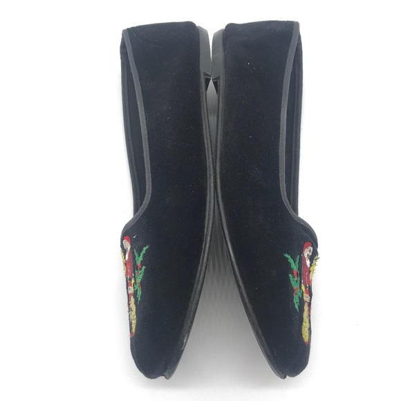 Jingle Belles Black Velvet Santa Smoking Loafers - Picture 4 of 8